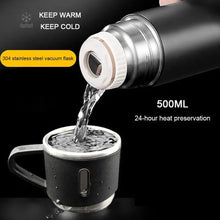 3 Cup 500 Ml Double-layer Stainless Steel Vacuum Flask Set ( Random Color )