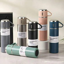 3 Cup 500 Ml Double-layer Stainless Steel Vacuum Flask Set ( Random Color )