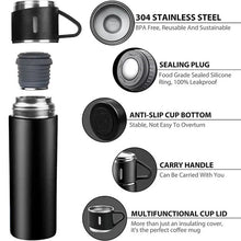 3 Cup 500 Ml Double-layer Stainless Steel Vacuum Flask Set ( Random Color )