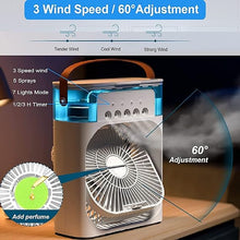 Portable Air Conditioner Fan: Usb Electric Fan With Led Night Light, Fine Mist Water, And Humidifier Function